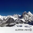 View from Mera Peak High Camp (5800m) in direction of Everest