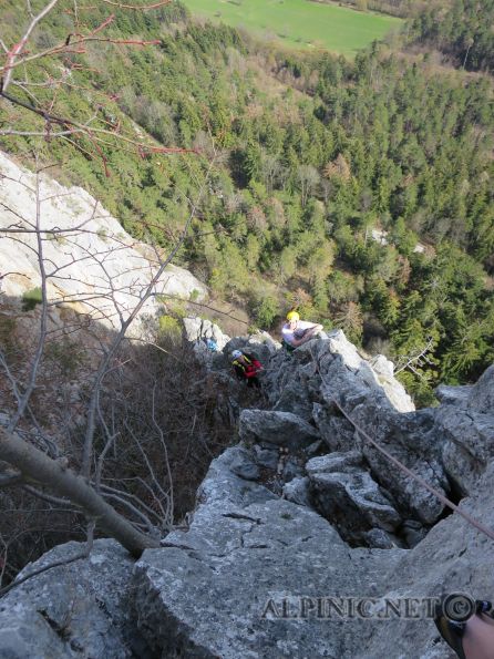 Traum und Wirklichkeit / IMG_0052 - Absurd hohe Kletteraktivität in den meisten Kletterrouten des Wandteils haben uns dazu gezwungen aus der Route in den Draschgrat auszusteigen ... wir kommen wieder ...